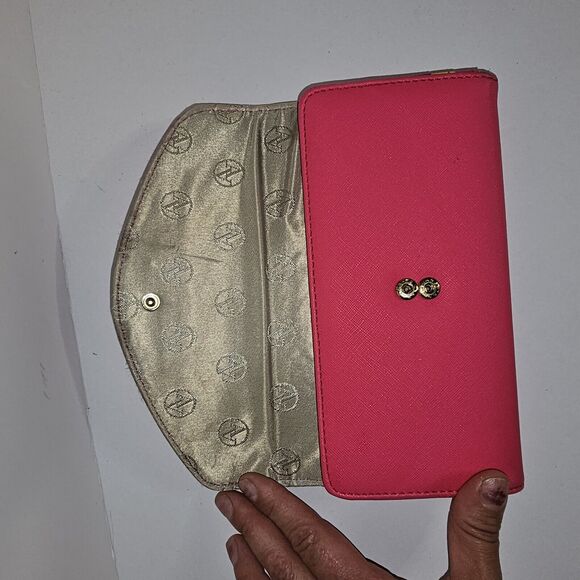 Adrienne Vittadini Hot Pink Trifold Wallet Designer Clutch Purse Accessory - Picture 6 of 11